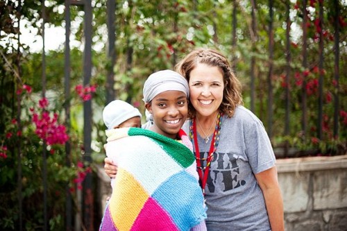 Missionary Kari Gibson with Ethiopian woman 